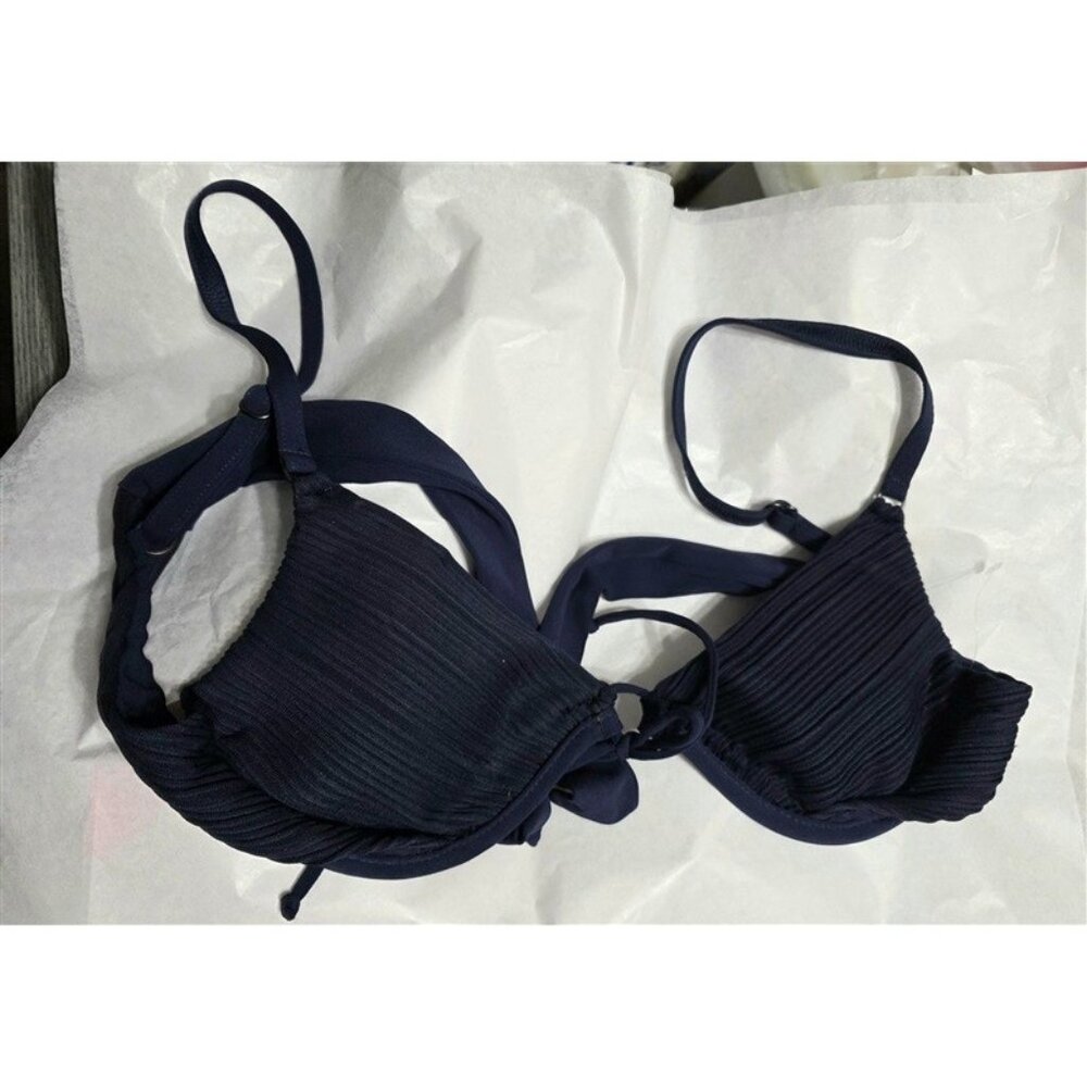 Nwt Robin Piccone M Solid Pleated Underwired Biki… - image 1